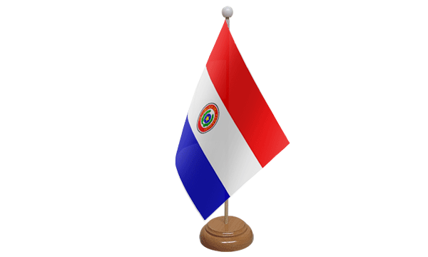 Paraguay Small Flag with Wooden Stand